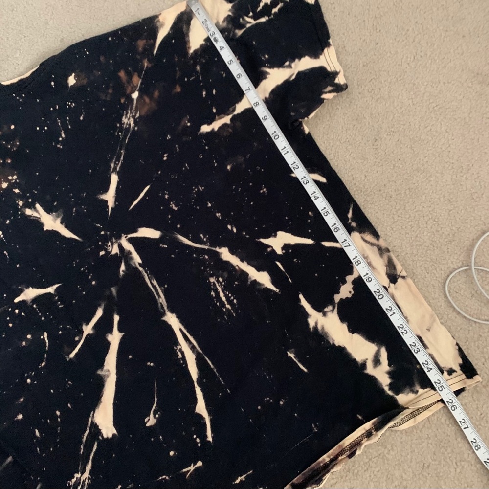 SOLD Men’s Aaliyah Black Distressed Bleached Tee - Picture 4 of 5